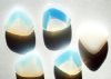 5 24x22mm Milky White Opal Flat Drop Nugget Beads